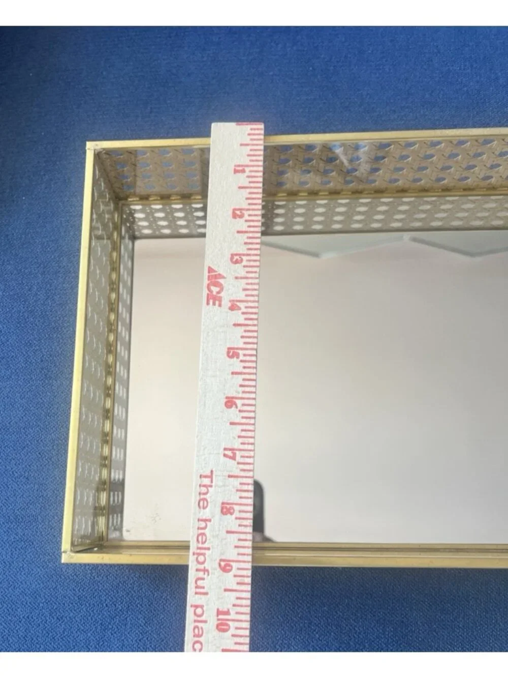 Rattan Woven Tray Designer Vanity Mirrored CANED Bathroom Serving 13